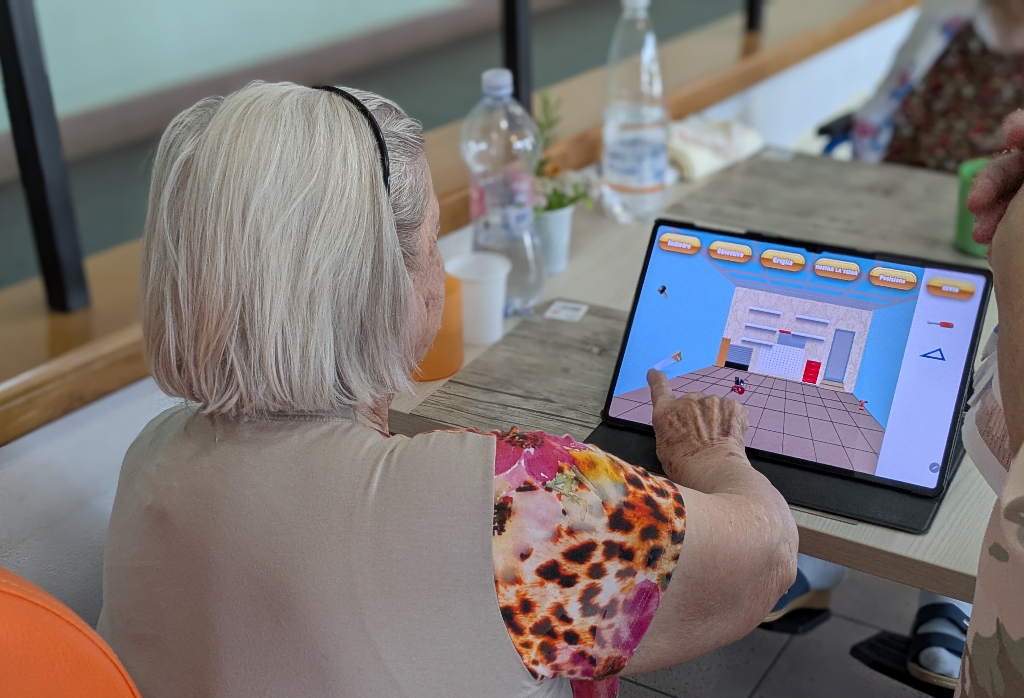 Uno degli ospiti del Don Baronio che svolge gli esercizi